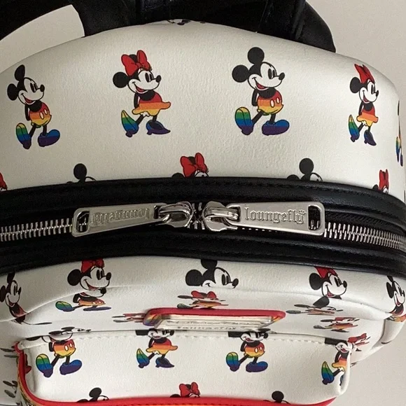 Disney Parks Rainbow Collection Mickey and Minnie Mini Loungefly Backpack